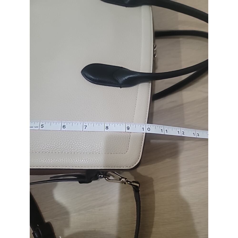 Kate Spade Knott Large Cream Tan Leather Laptop Work Commuter Bag Travel School - Picture 8 of 14